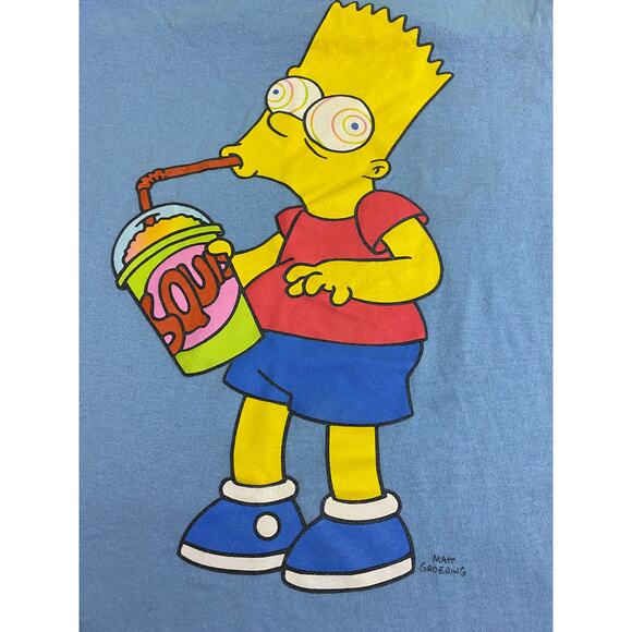 The Simpsons Men's Size Med Blue Bart Simpson Sour Slurpee T-Shirt Licensed - Picture 8 of 8